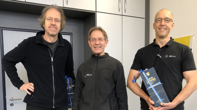 25 Jahre Betriebszugehörigkeit feiern v. l. n. r. Markus Schütte, Peter Hoffmann und Peter Bronnsack.